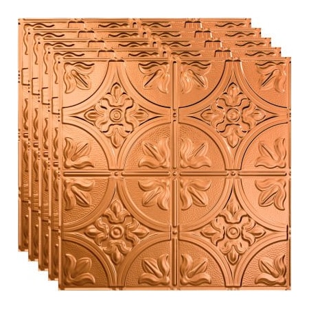Acoustic Ceiling Products Fasade Traditional Syle # 2 - 23-3/4" x 23-3/4" PVC Lay In Tile in Polished Copper - PL5225